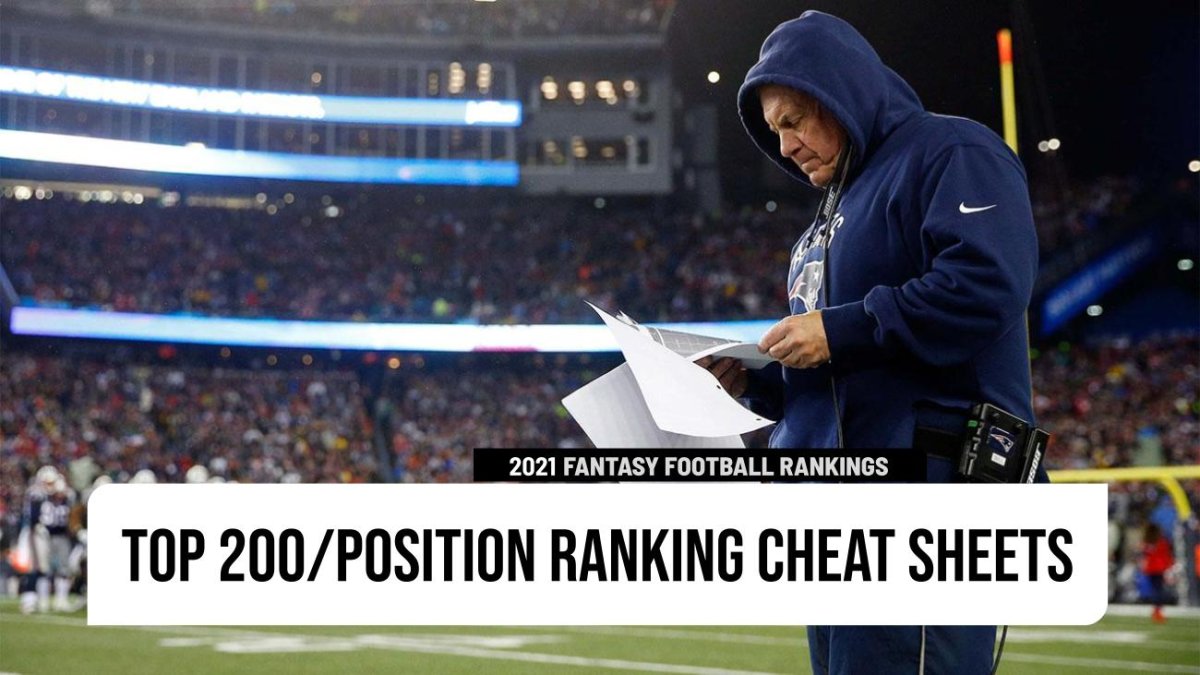 Fantasy football 2021: Top 200, position ranking cheat sheets