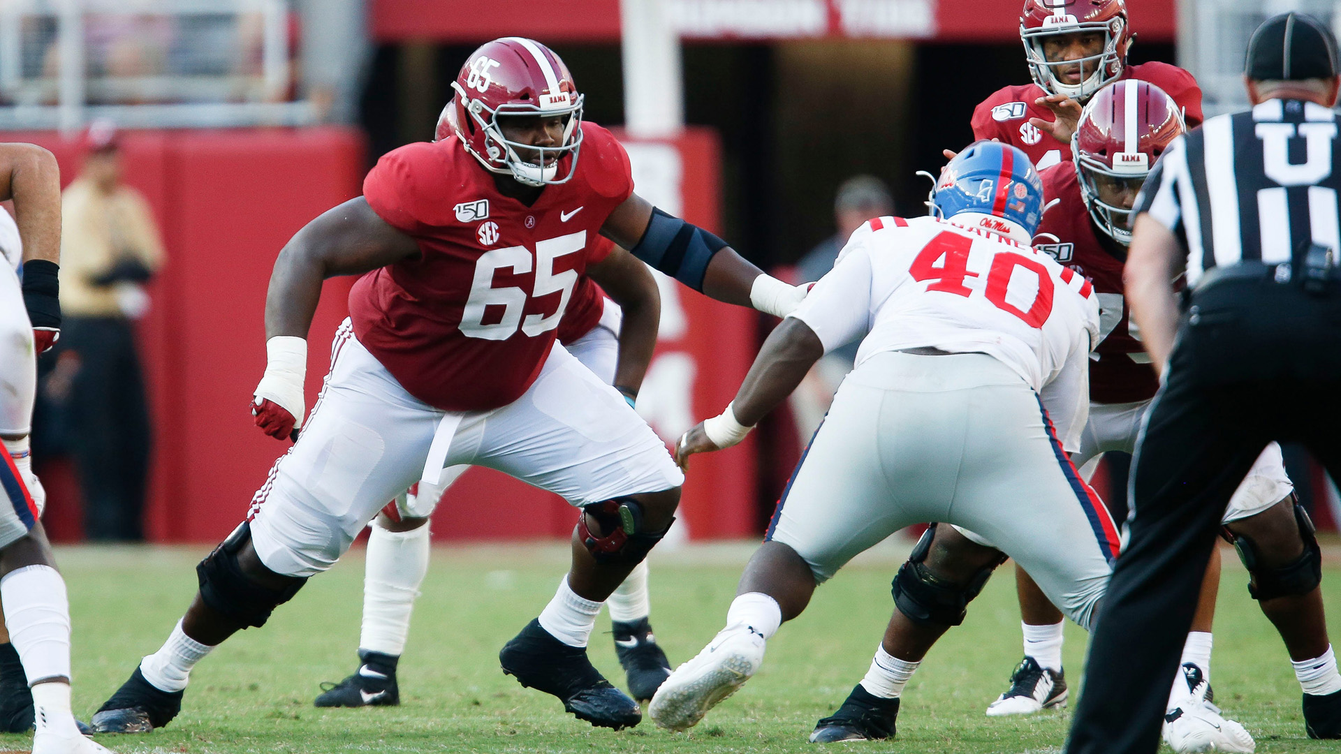 <p><strong>Height, weight</strong>: 6-foot-3, 344 pounds</p>
<p>Brown brings us into exception territory. Why, you might ask? He played under Nick Saban, who said Brown is a "very talented guy because he's a very good athlete, he's got great balance and body control and he's probably the most powerful, explosive guy that we have on the whole offensive line." He just didn't test as an incredibly explosive athlete, but when you consider his size, he's deserving of a spot here. Call him an "Onwenu exception."</p>
<p>Brown does have a six-game suspension for a violation of team rules on his record, but the Patriots could feel confident in grabbing him if he got a good review from his old head coach.</p>
