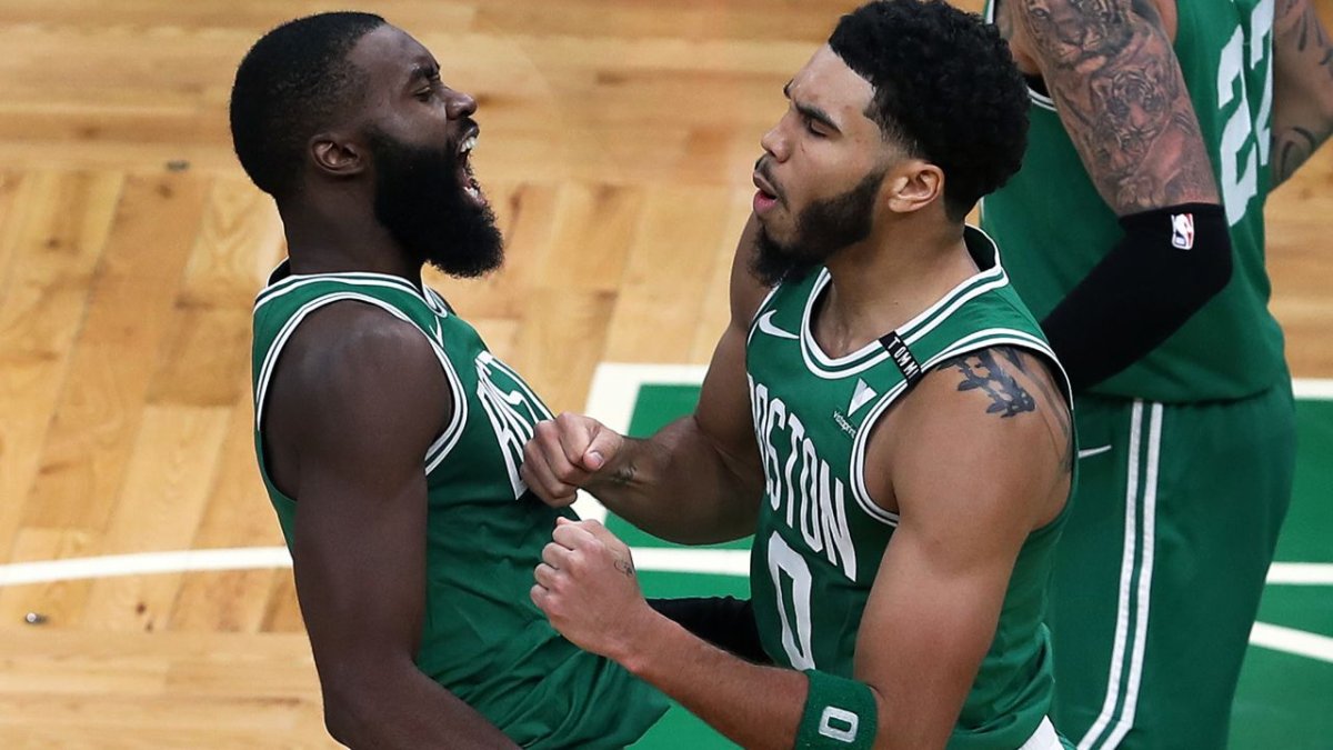 Jaylen Brown, Jayson Tatum celebrate Team USA’s Olympic gold medal