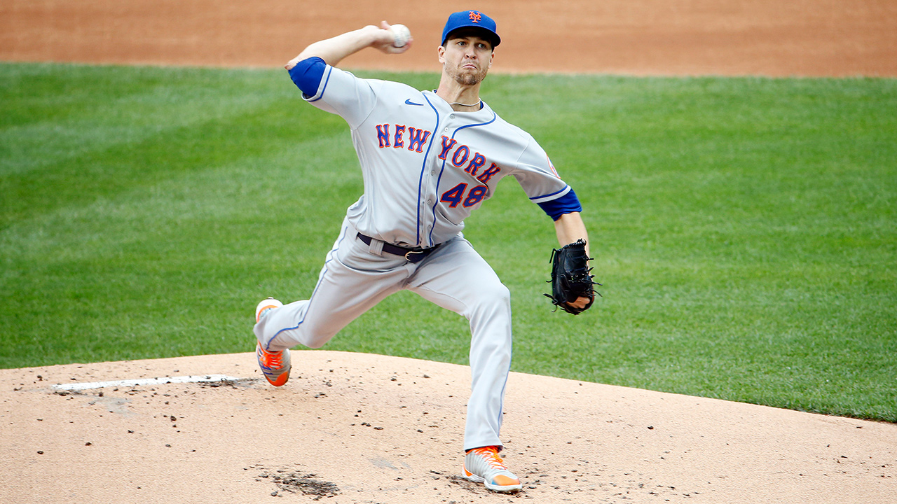 <p>A no-brainer for the top spot. All deGrom has done over the last three seasons is win the NL Cy Young award twice and finish third in voting last year. He also struck out a whopping 39 percent of the batters he faced in 2020.</p>