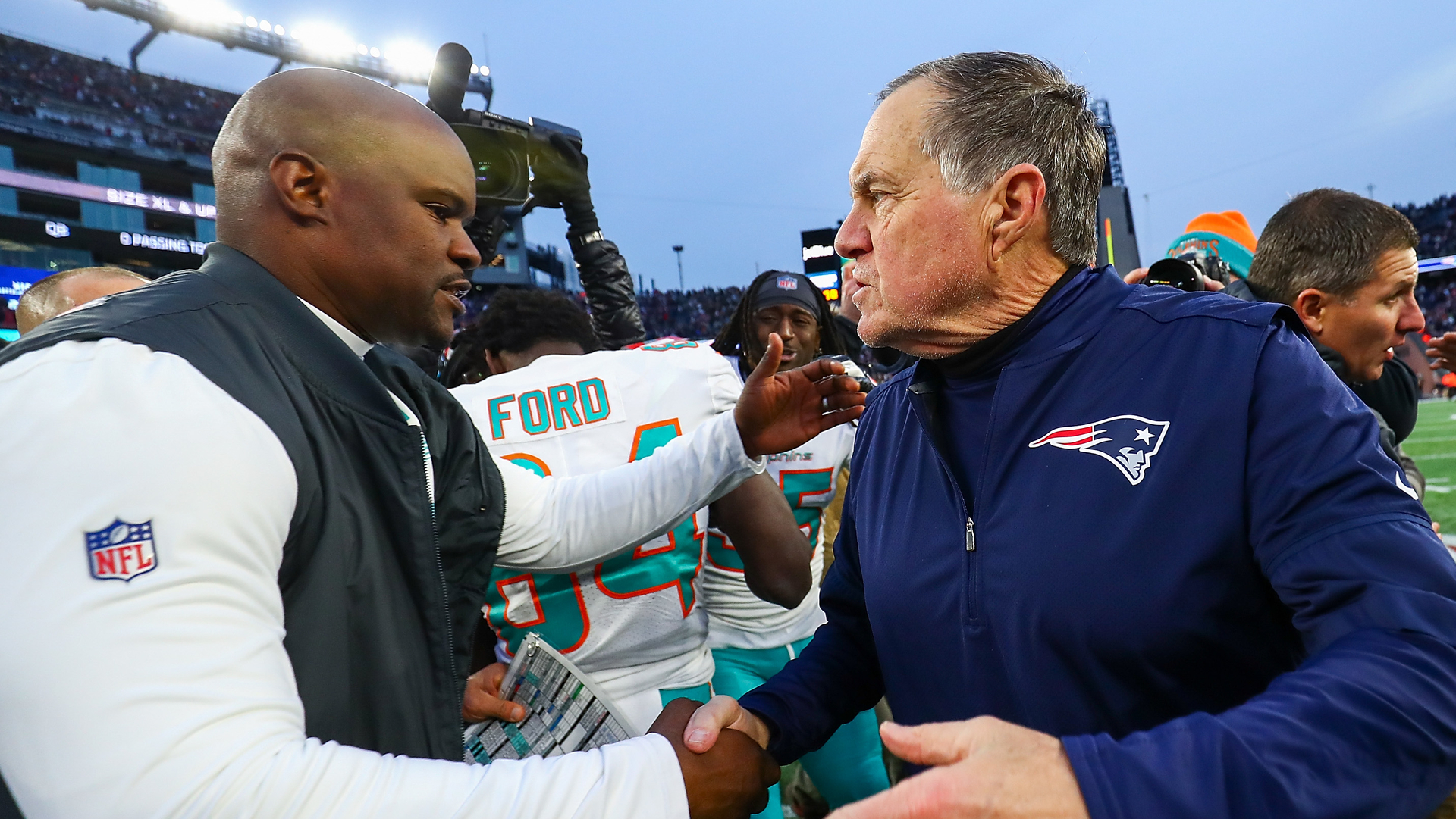 <p>The Patriots mystique isn’t going away anytime soon. Even with Tom Brady in Tampa and so many other key players relocated or opting out, there is a way or preparing and playing that remains. It’s a “program.”</p>
<p>That’s why, even with all the attrition and the stumbling conclusion to the 2019 season, so many cite Bill Belichick and the team’s ability to flourish when it’s “counted out” as being the Patriots' main attribute. But the program is going through a rebuild and nobody knows that better than the Dolphins, who took out the Patriots in Week 17 last year.</p>
<p>Dolphins head coach Brian Flores came from here. So did defensive coordinator Josh Boyer and plenty of players on both sides of the ball. There’s respect for the Patriots, of course. Mystique, though? Miami probably isn’t having any of that.</p>