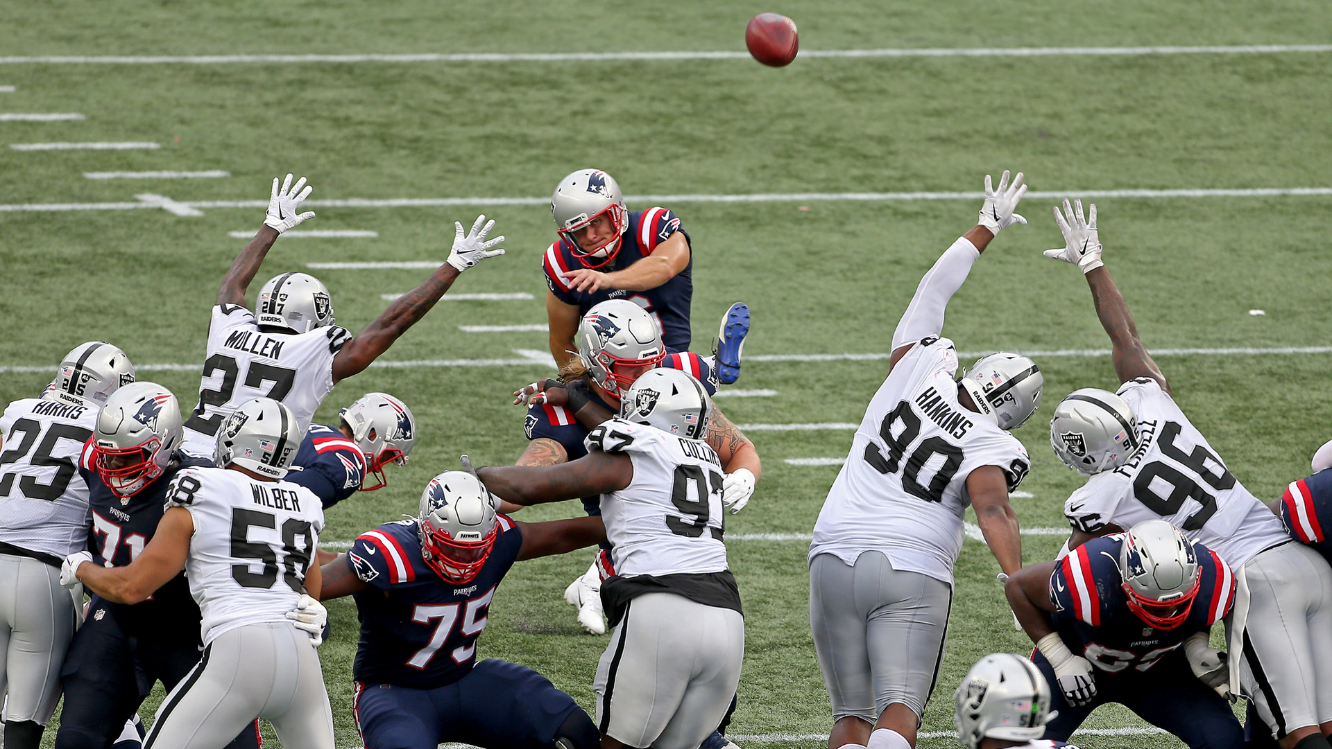 <p>What's the opposite of pedestrian? Start in the middle, where Joe Thuney played for the first time since a preseason game his rookie year back in 2016. He was a technician, as he always is at left guard, using his athleticism to reach defensive tackles and work his way to the linebacker level to wall-off defenders there.</p>
<p>Next to him, at his old spot, was a sixth-round rookie who more than held his own. Michael Onwenu is quickly looking like the most valuable rookie on Bill Belichick's roster. Not only does he have the power you'd expect from a 350-pounder, but he can move. He pulled on a Rex Burkhead 14-yard "power" run call and looked fluid.</p>
<p>In pass-protection, this unit was very solid. Isaiah Wynn -- who gave way to sixth-round rookie Justin Herron for 10 solid snaps -- allowed his first two pressures and first hit of the season. Otherwise? Jermaine Eluemunor allowed a sack. Shaq Mason allowed a couple of pressures. But it was nearly a clean sheet for this unit coached by Cole Popovich and Carmen Bricillo. Hard to ask for anything more given that they were without center and captain David Andrews.</p>