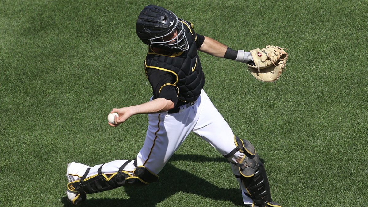 Miami Marlins catcher Jacob Stallings (58) in action during the