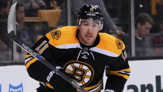 Sep 26, 2016; Boston, MA, USA; Boston Bruins right wing Jimmy Hayes (11) skates in the first period during a preseason hockey game against the Columbus Blue Jackets at TD Garden. Mandatory Credit: Bob DeChiara-USA TODAY Sports