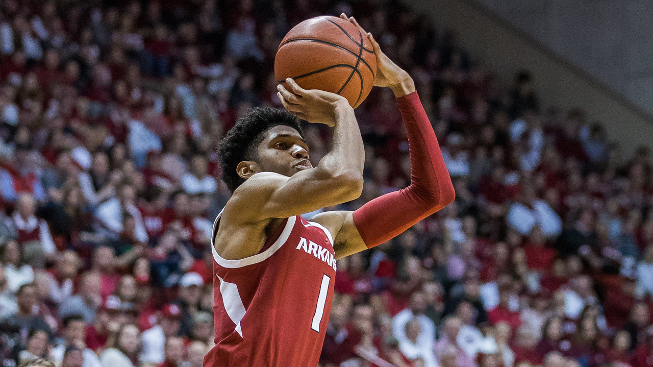 <p><strong>The scenario:</strong> Boston hunts a big man or draft-and-stash utilizing its 14th pick and waits until 26 or 30 to seek shooting.</p>
<p><strong>Snyder’s synopsis: </strong>This guy jacks 3s (over 10 per game) and sometimes his shot selection is off. However, the skill is there (career 39 percent) and his sophomore-year regression might actually drop him down to where the Celtics pick.</p>
<p><strong>The skinny: </strong>A 6-foot-5 sophomore out of Arkansas, Joe shot 41.4 percent on 8 3-pointers per game as a freshman then came back to Earth a bit while shooting 34.2 percent at the elevated number (10.6 attempts) this season. </p>
<p><strong>Forsberg’s feeling:</strong> Some knee woes likely contributed to Joe’s statistical downturn in 2020. But clearly he won’t be bashful with the 3-point shot. He’s the sort of shooter that can make opponents chase him and has the size to get off his shot against smaller defenders. Most importantly, the Celtics have had recent success finding gold with guys named Isaiah.</p>