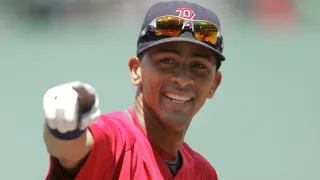June 21, 2008; Boston, MA, USA; Boston Red Sox shortstop Julio Lugo (23) warms up before the start of the game against the St. Louis Cardinals at Fenway Park. Mandatory Credit: David Butler II-USA TODAY Sports