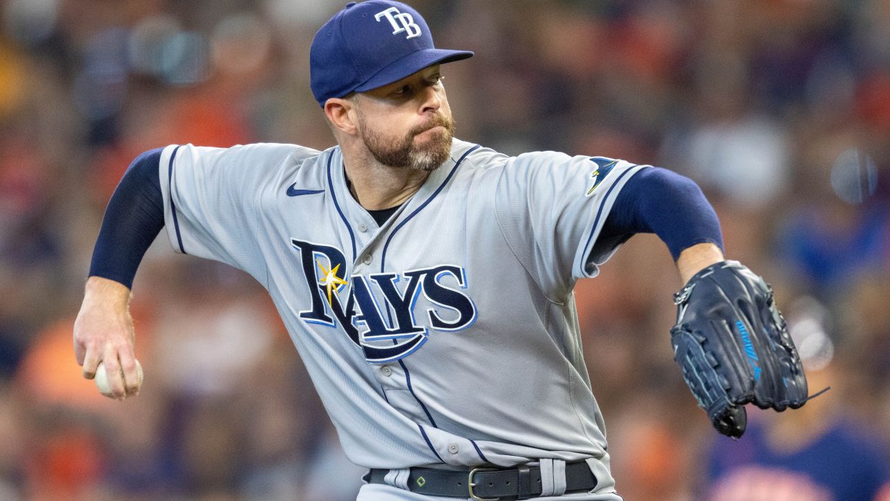 Corey Kluber of the Tampa Bay Rays pitches in the second inning