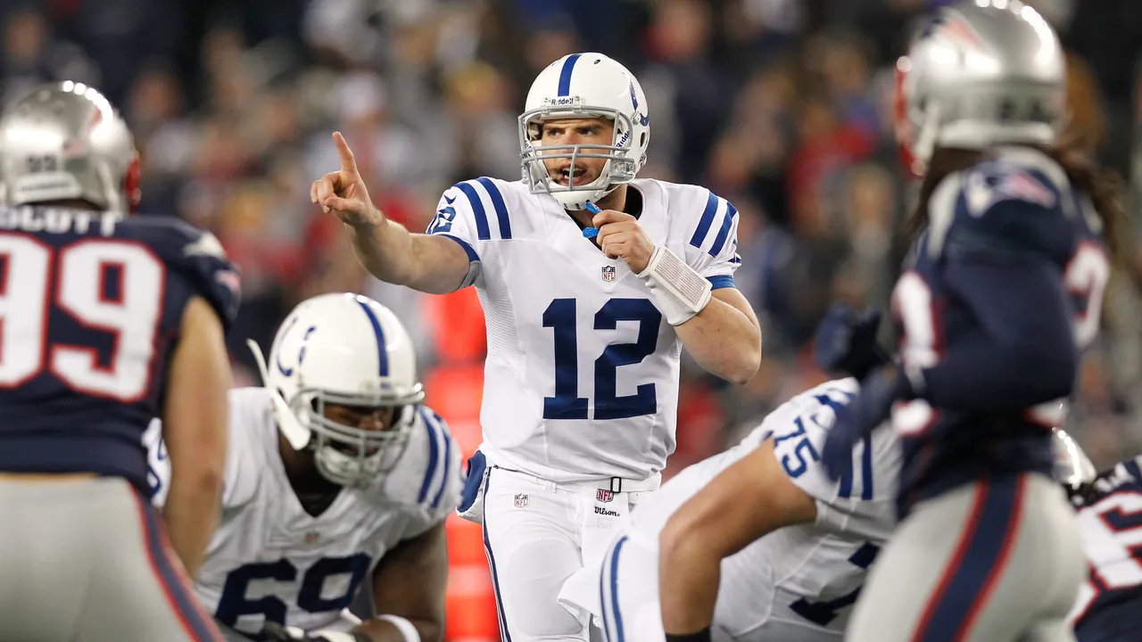 <p><strong>Patriots 59, Colts 24</strong></p>
<p>Luck's stats: 27-for-50, 334 yards, 2 TD, 3 INT, 5 sacks (63.2 QB rating)</p>
<p>Andrew Luck actually threw four touchdowns in his first game against the Patriots. Unfortunately for Indianapolis, two were pick-sixes by Aqib Talib and Alfonzo Dennard. Maybe Luck's issues against Belichick weren't a matter of being a rookie. In six career games against the Patriots, he went 0-6 with an average margin of victory of 22.8 points per game.</p>