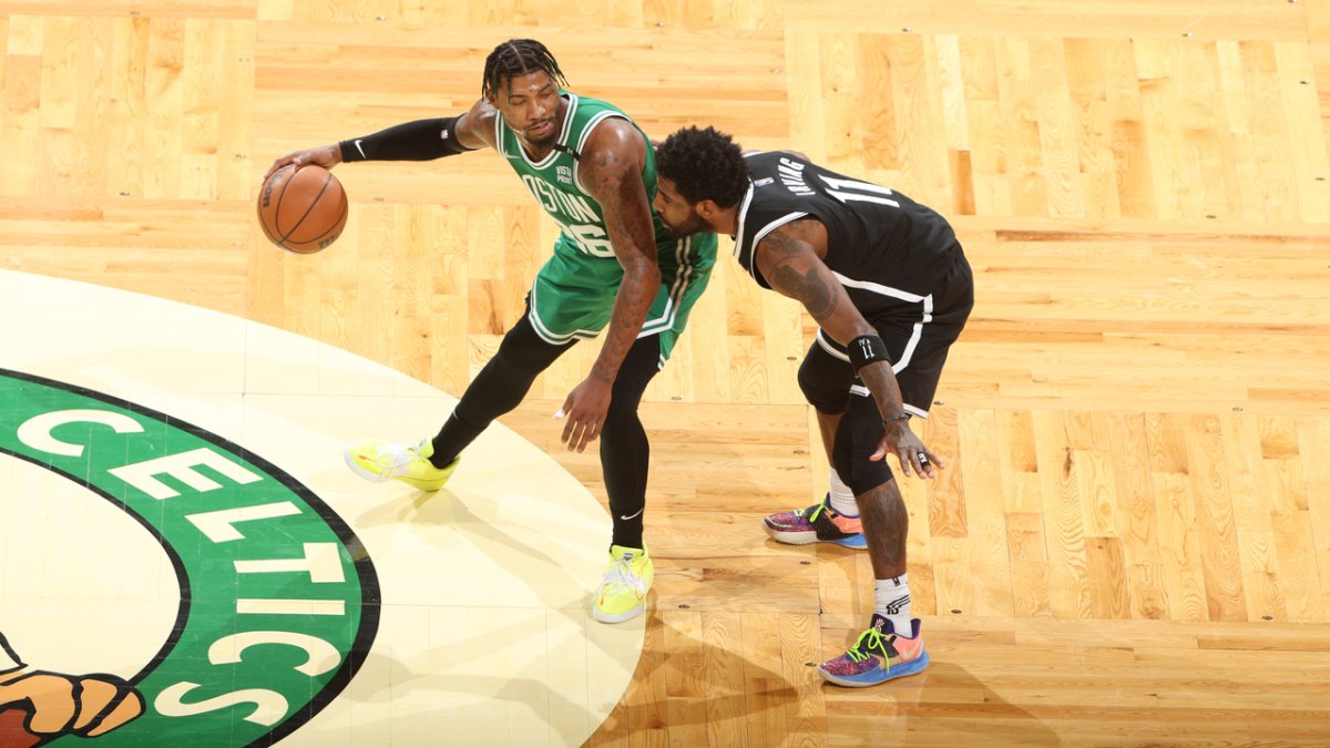 WATCH: Marcus Smart finishes off Nets with left hand finish as shot ...