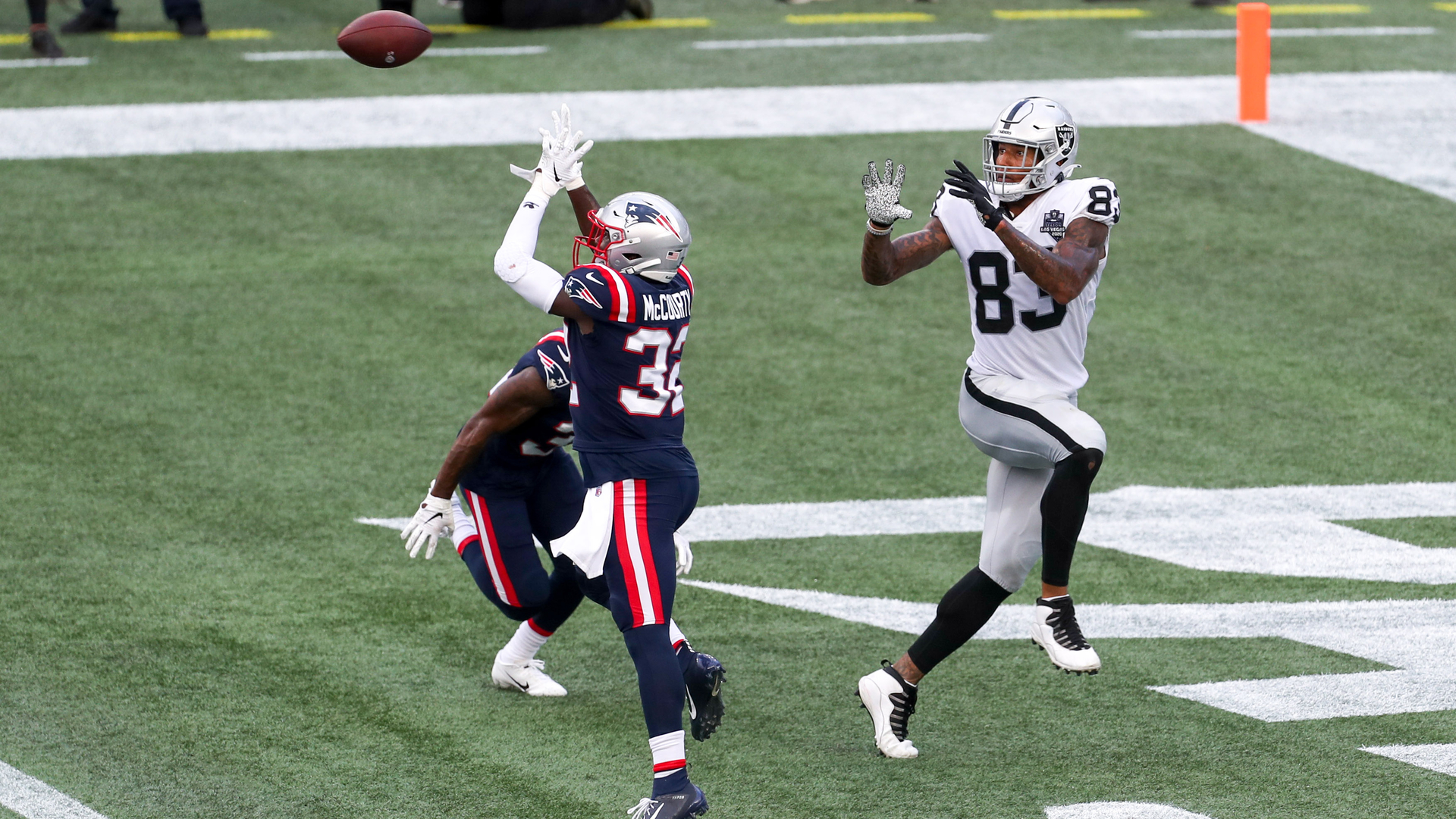 <p>How did this group NOT come away with a straight "A?" Shilique Calhoun was a one-man wrecking crew, essentially helping swing the game by two scores with his forced fumbles. Chase Winovich came up with a strip sack for another turnover. He had four total pressures in the game. Derek Rivers had three. If not for this group, the result is very different. </p>
<p>There were hiccups, though. The Foster Moreau touchdown at the goal line looked like a linebacker miscommunication. Ja'Whaun Bentley lost an edge on a Josh Jacobs first-down run. There were also four timeouts taken by the Patriots over the course of the game to help with defensive substitutions. That certainly wasn't on the linebacker group alone. Bill Belichick put those burned stoppages on himself. But it did look like front-seven communication issues were the culprit when a couple of those timeouts were called. </p>