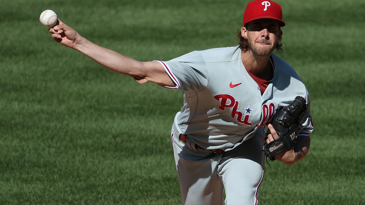 <p>Nola has ridiculous stuff. The Phillies ace struck out 33 percent of batters faced last season and amassed a 3.28 ERA in 12 starts. If that curveball is working, he's virtually unhittable. Philadelphia will hope Nola produces numbers similar to 2018 when he had a 2.37 ERA and 0.975 WHIP en route to a third-place finish NL Cy Young voting.</p>