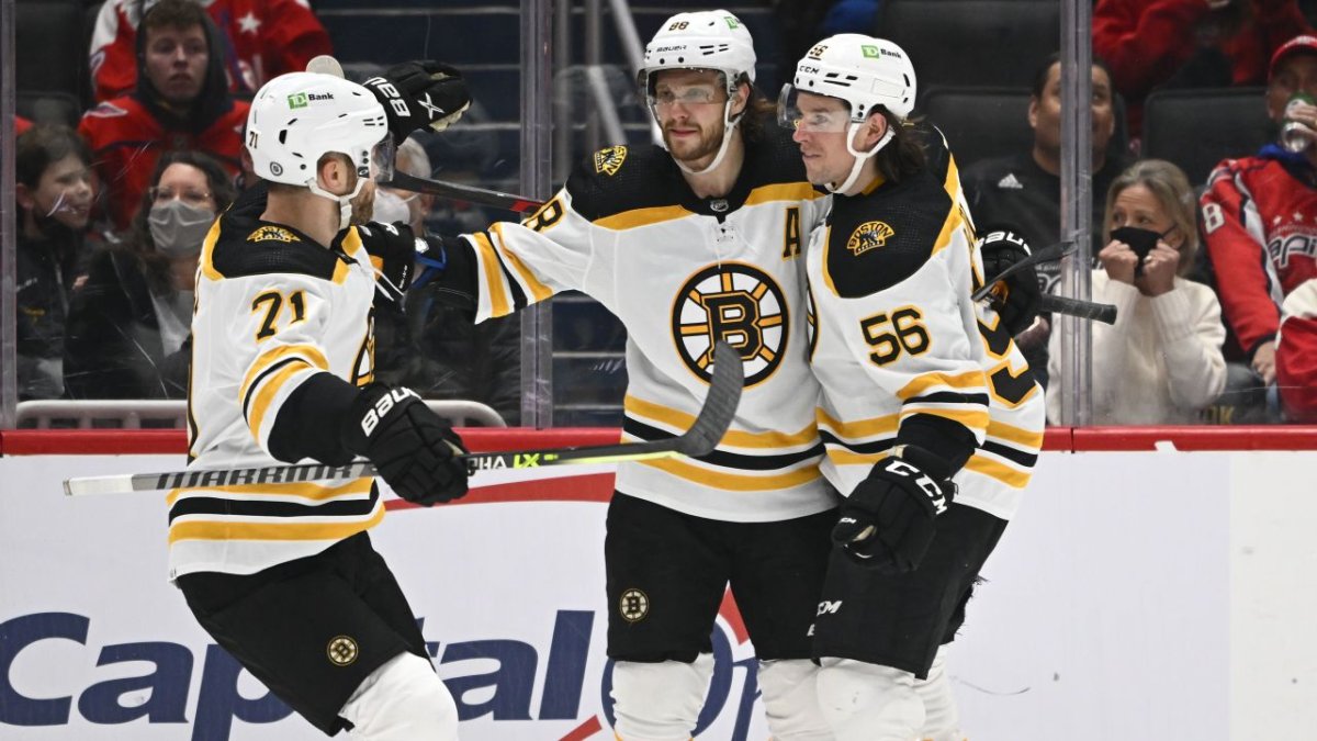 Marchand bloodied, scores twice in Bruins' 7-3 win over Caps