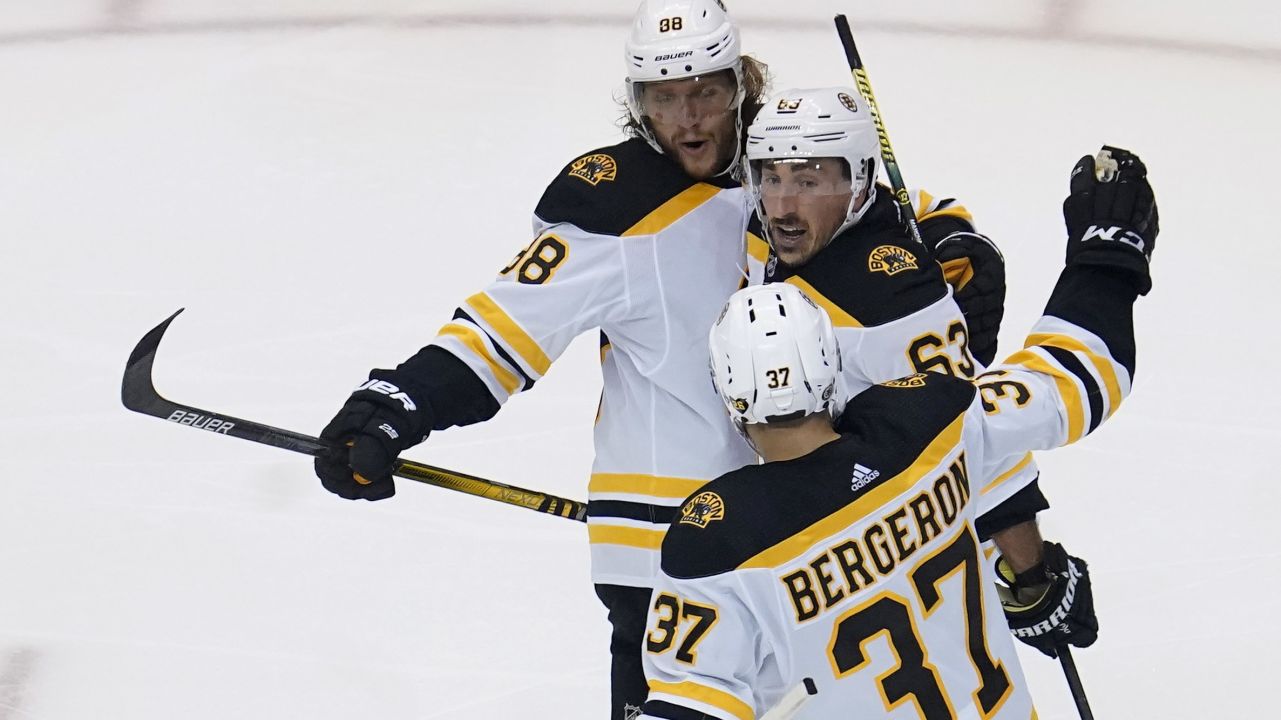 <p>The first line is again carrying the B's offense and performing at an elite level.</p>
<p>Brad Marchand is 100 percent healthy after offseason surgery and leads the team with nine goals and 18 points. Patrice Bergeron also has tallied 18 points, including a team-leading 11 assists. David Pastrnak has played in seven games since recovering from offseason surgery. He's posted 10 points (five goals, five assists).</p>
<p>This trio still makes up the best line in hockey. What about the rest of the group?</p>
<p>Nick Ritchie has been a nice surprise with 10 points -- seven coming on the power play. How sustainable is Ritchie's scoring? His shooting percentage is at a career high of 14.3 and he's nearly matched his career high of nine power-play points set in 2019. Don't expect Ritchie to score at a 0.71-points-per-game rate the whole season.</p>
<p>The Bruins have only five players with more than two goals through 14 games. Chris Wagner (two goals), Charlie Coyle (two), Sean Kuraly (two), Anders Bjork (one), Jake DeBrusk (zero) and David Krejci (zero) all need to find the back of the net more consistently. </p>
<p>Boston can dominate the regular season with one elite line and not enough secondary scoring. They've done this for the last couple years. The playoffs is where this typically falls apart. You can't rely on one great line to carry you to a championship. The Bruins need more production from the second and third lines to beat the best teams in the postseason.</p>