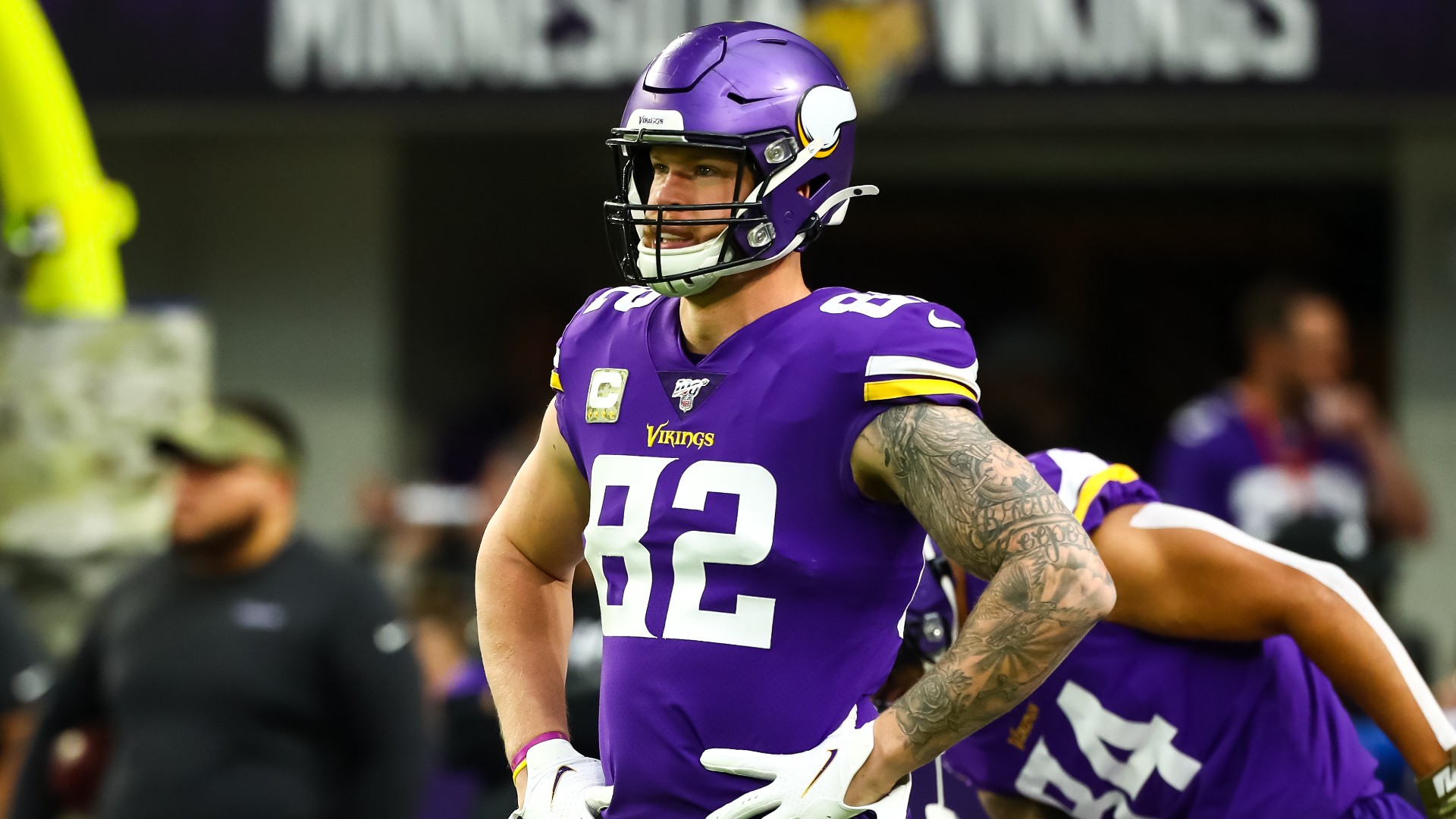 <p>Age: 31</p>
<p>2020 Stats: 28 catches, 334 receiving yards, one touchdown</p>
<p>Rudolph had to fight with Irv Smith Jr. for playing time last season, so that explains why he had a bit of a down year. That said, the 6-foot-6 TE is one of the better blockers on this list and that should allow him to keep playing well and effectively into his mid-30s. He has never been a big-play threat (9.9 yards per catch average) but he can be a quality red-zone threat and has reliable hands. And during his last six seasons, Rudoph has missed just four total games. <a href="https://www.nbcsports.com/boston/patriots/nfl-rumors-te-kyle-rudolph-open-joining-patriots-free-agency?b">He could be a target for the Patriots</a>.</p>
<p> </p>