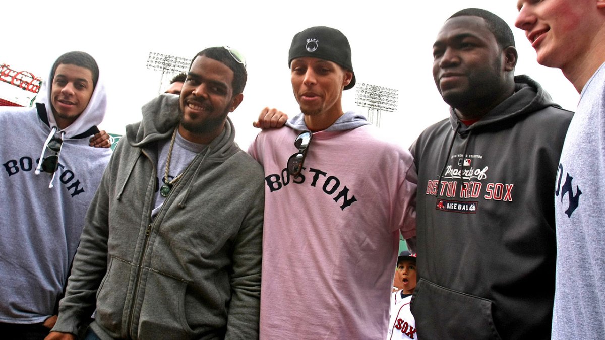 Steph Curry channeling inner Red Sox fan in Aaron Judge pitch