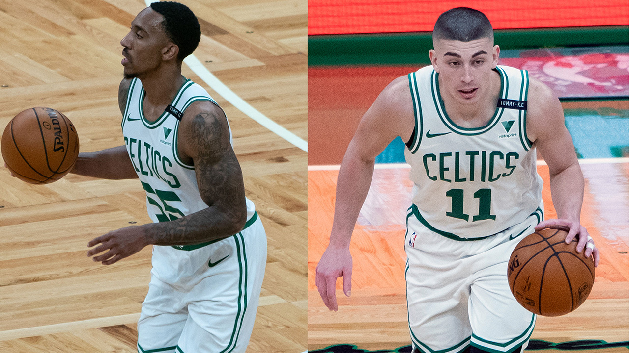 <p>We’re making the final spots combos because, barring a roster thinning in any move with the traded player exception, it feels like the players deployed in these spots could hinge on hot hands and matchups.</p>
<p>Teague has had some unsightly stretches but the Celtics’ numbers are still quite glossy when he’s on the court (plus-8.7 net rating). Pritchard offers a bit more consistency on the defensive end and we’ll see if <a href="https://www.nbcsports.com/boston/celtics/payton-pritchard-injury-celtics-rookie-suffered-mcl-sprain-vs-76ers?B">his current absence</a> saps any of his initial momentum.</p>
<p>It’s too early to know who emerges in that Brad Wanamaker-like role as the third point guard on the postseason roster but the Celtics certainly will need another guard in 10- to 14-minute bursts who limits mistakes and competes defensively.</p>