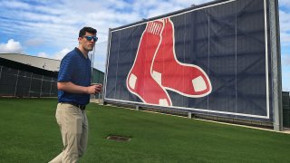 FORT MYERS – FEBRUARY 20: Red Sox Chief Baseball Officer Chaim Bloom attends Spring Training workouts at the Jet Blue Park complex in Fort Myers, FL on Feb. 20, 2020. (Photo by Jim Davis/The Boston Globe via Getty Images)