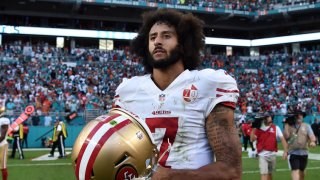 Nov 27, 2016; Miami Gardens, FL, USA; San Francisco 49ers quarterback Colin Kaepernick (7) after a game against Miami Dolphins at Hard Rock Stadium. The Dolphins won 31-24. Mandatory Credit: Steve Mitchell-USA TODAY Sports