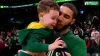 Celtics' Jayson Tatum helping his 2-year-old son's baseball swing is adorable