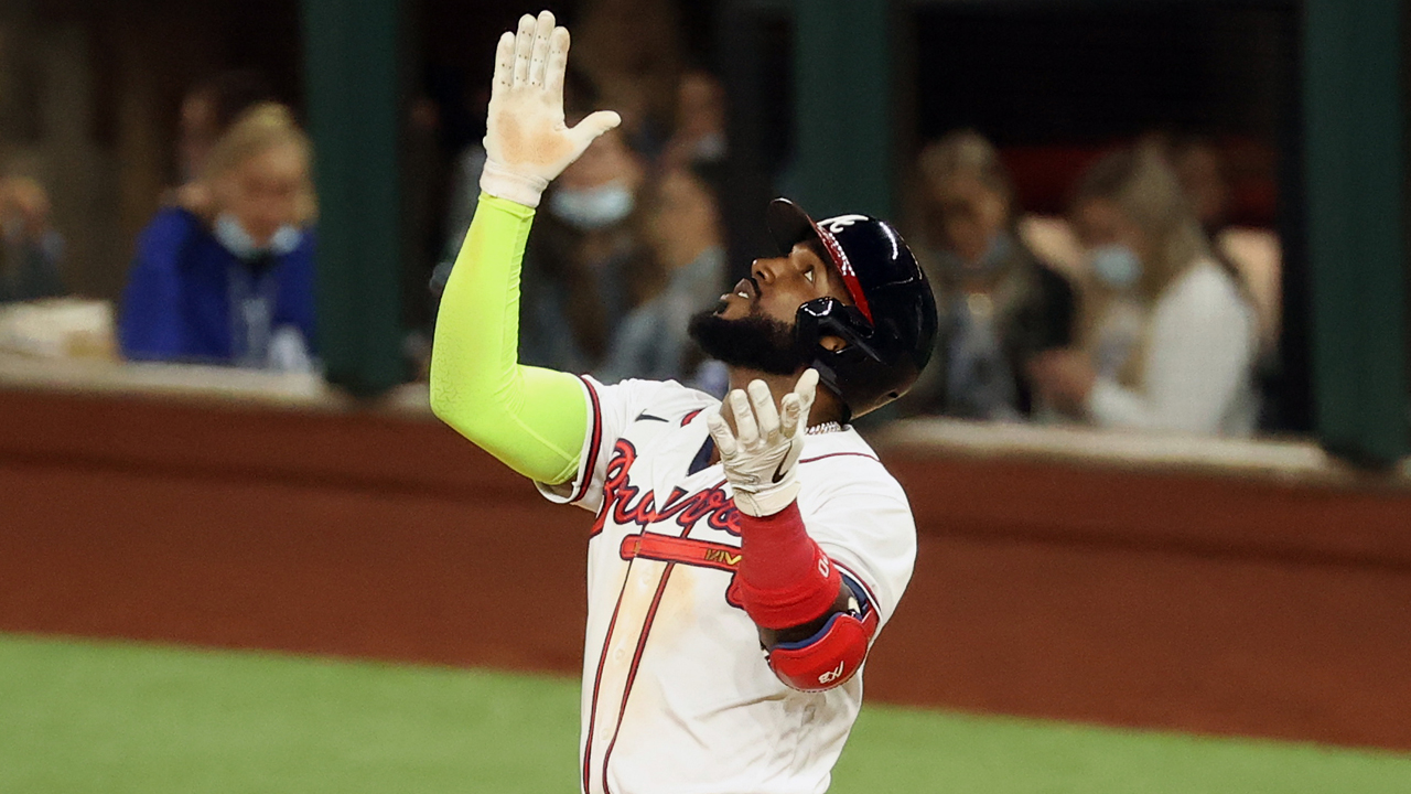 <p>The Braves simply couldn't let Ozuna go in free agency after the 30-year-old slugger's sensational 2020 season. "The Big Bear" played in all 60 games, leading the NL in homers (18), RBI (56), and total bases (145).</p>