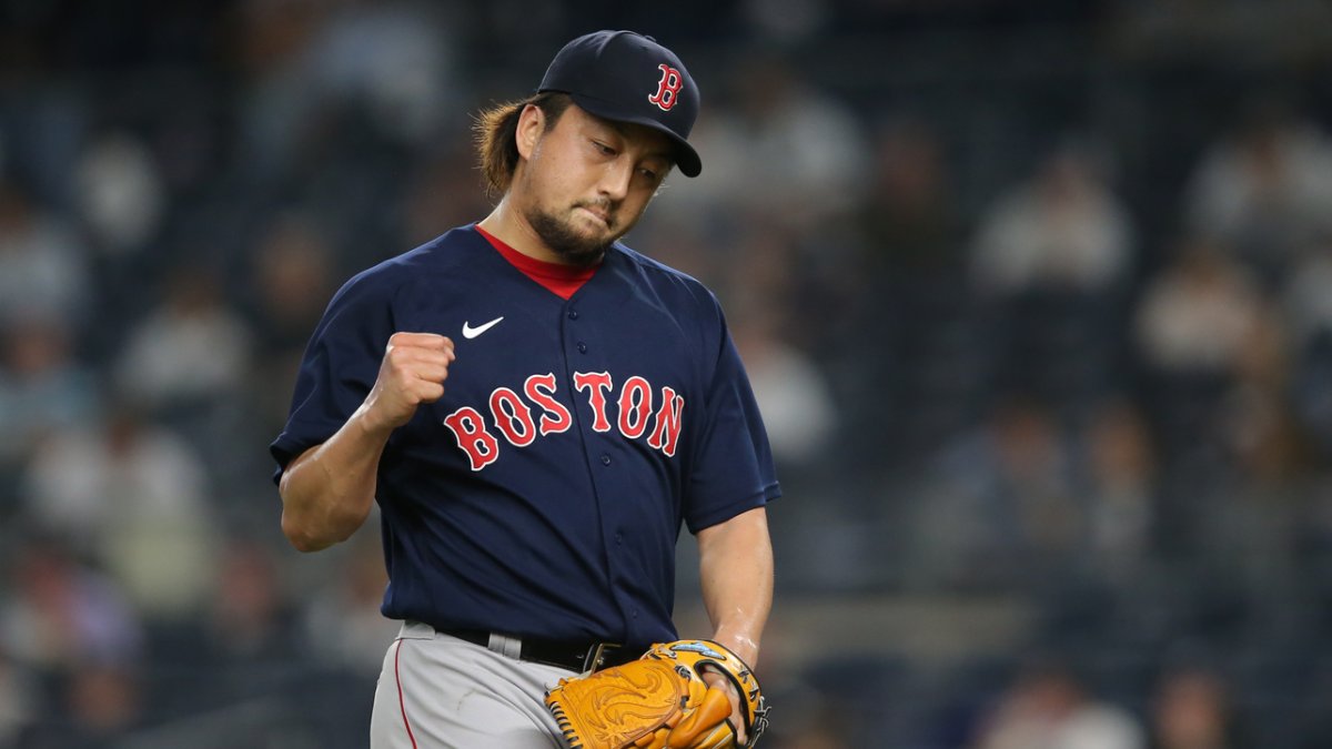 Boston Red Sox relief pitcher Hirokazu Sawamura (18) during the