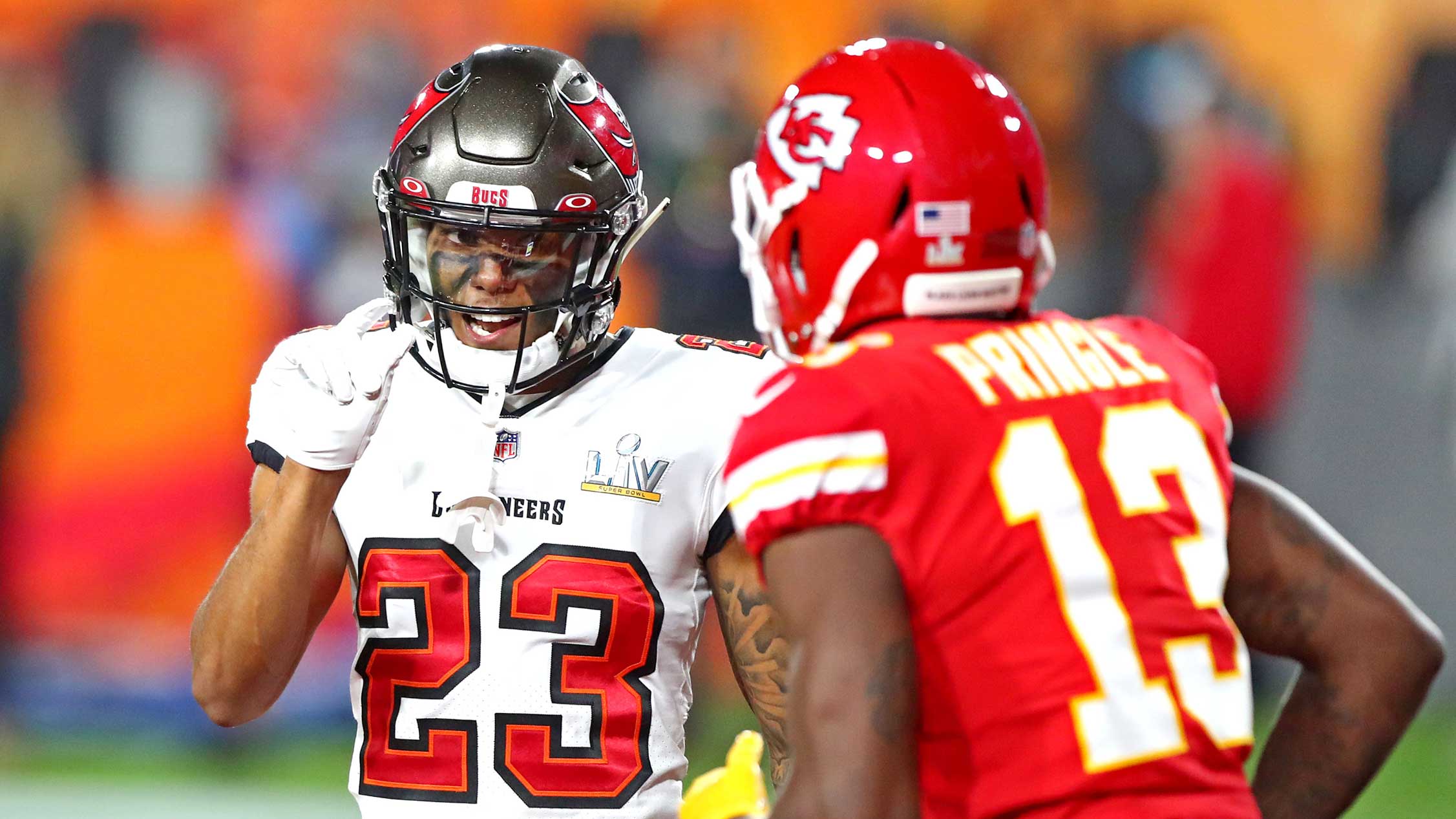 <p>It takes something special to hold <a href="https://www.nbcsports.com/boston/buccaneers/watch-tom-bradys-micd-super-bowl-55-exchange-patrick-mahomes">Patrick Mahomes</a> under 10 points in a game, and that’s exactly what the Tampa Bay Buccaneers defense did in Super Bowl 55.</p>

<p>After giving up 269 receiving yards to Tyreek Hill earlier in the season, the Bucs’ secondary rebounded big time in the Super Bowl. While Tampa Bay is loaded with elite talent in the front seven and at the safety position, Sean Murphy-Bunting and Carlton Davis held their own with 11 combined tackles in the Super Bowl triumph.</p>

<p>Davis had four interceptions in 2020, while Murphy-Bunting had one. Davis is entering his fourth NFL season and Murphy-Bunting is entering his third, so both are still on the rise in Tampa Bay’s secondary.</p>

<p>The Patriots welcome the Bucs to Gillette Stadium for <a href="https://www.nbcsports.com/washington/football-team/2021-sunday-night-football-schedule">Sunday Night Football</a> in Week 4 in one of the most-anticipated games of the season.</p>

