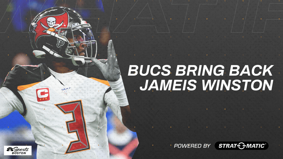 <p>Turns out postseason experience means something. Strat-O-Matic has Tampa Bay at 11-5 without Brady (all NFC teams keep their actual records in this simulation), and Jameis Winston helps his squad squeak by Washington in the Wild Card round.</p>
<p>But the eventual NFC champion New Orleans Saints wallop the Bucs 44-9 in the Divisional Round to send them home early.</p>
