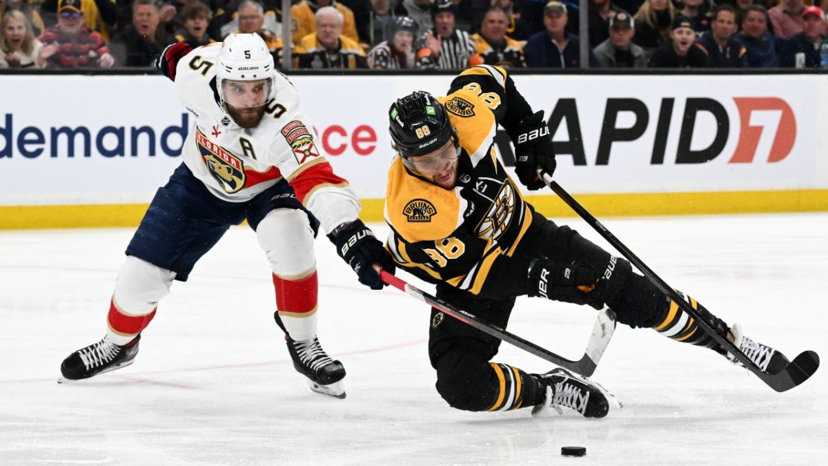 Florida Panthers defenseman Aaron Ekblad (5) skates during the