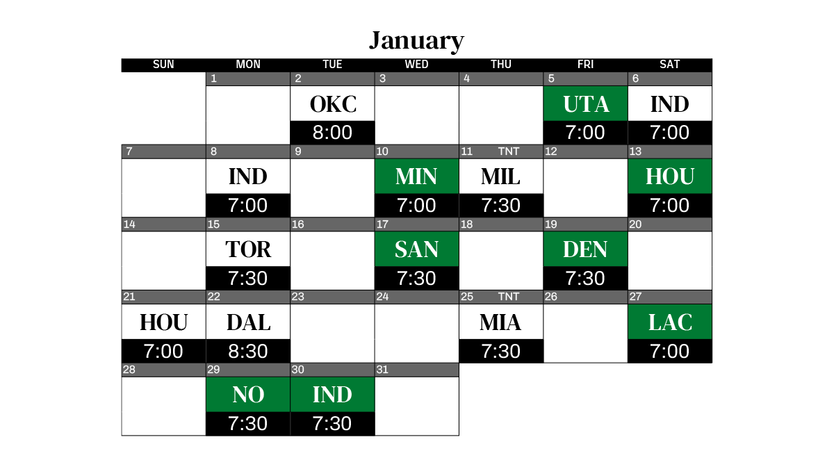 23 24 Celtics Schedule January 