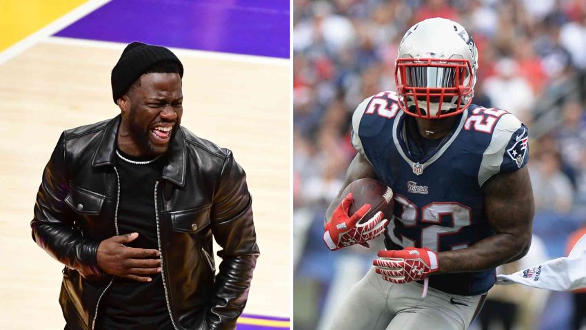 Kevin Hart said he ended up in a wheelchair after trying to race former New England Patriots running back Stevan Ridley.