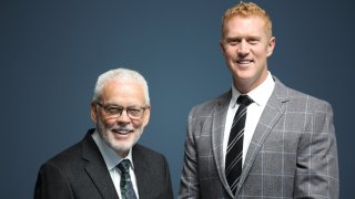Celtics broadcasters Mike Gorman and Brian Scalabrine