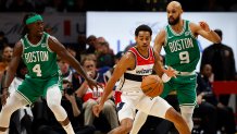 Celtics guard Jrue Holiday and Derrick White