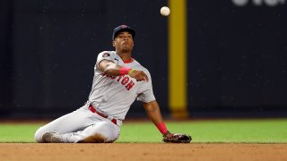 NEW YORK, NEW YORK – JULY 16: Jeter Downs #20 of the Boston Red Sox fields a hit by Josh Donaldson of the New York Yankees at Yankee Stadium on July 16, 2022 in the Bronx borough of New York City. The New York Yankees defeated the Boston Red Sox 14-1.