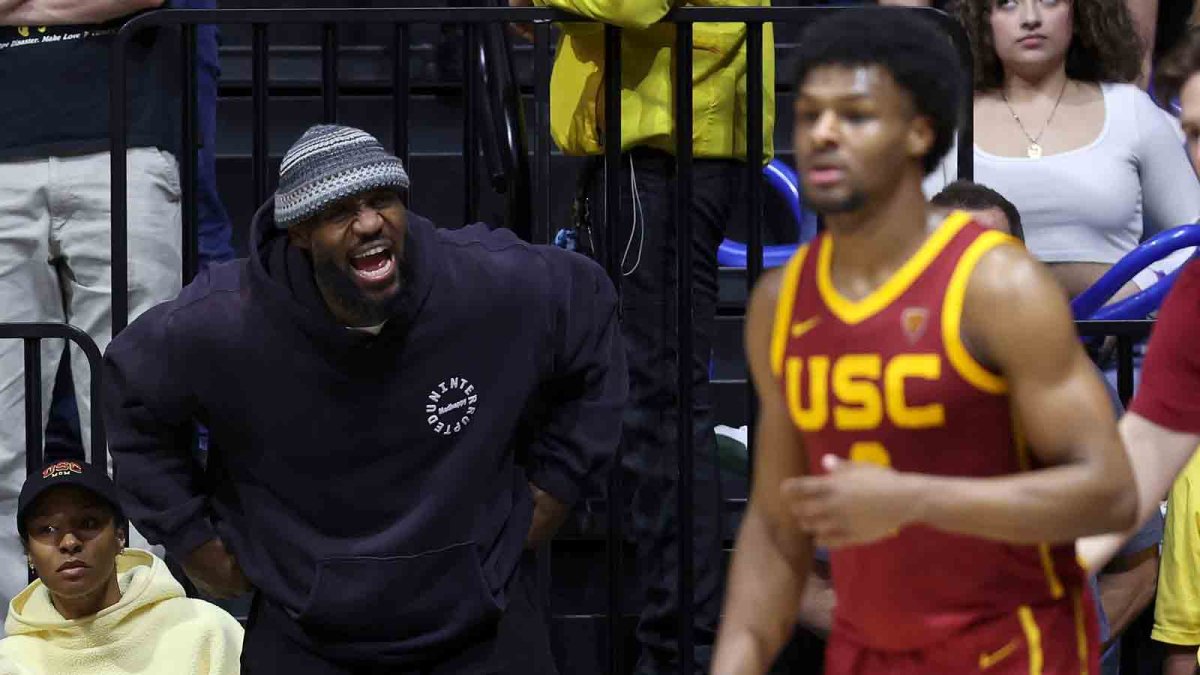 LeBron James on Bronny dropping out of 2024 NBA mock draft – NBC Sports  Boston