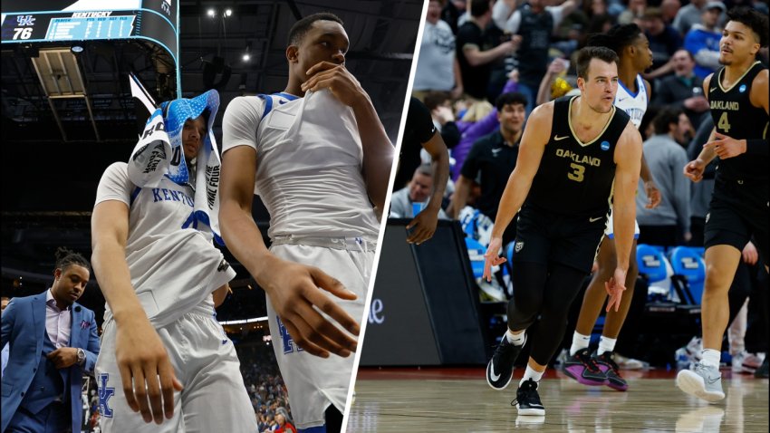 No. 14 Oakland upsets No. 3 Kentucky in first round