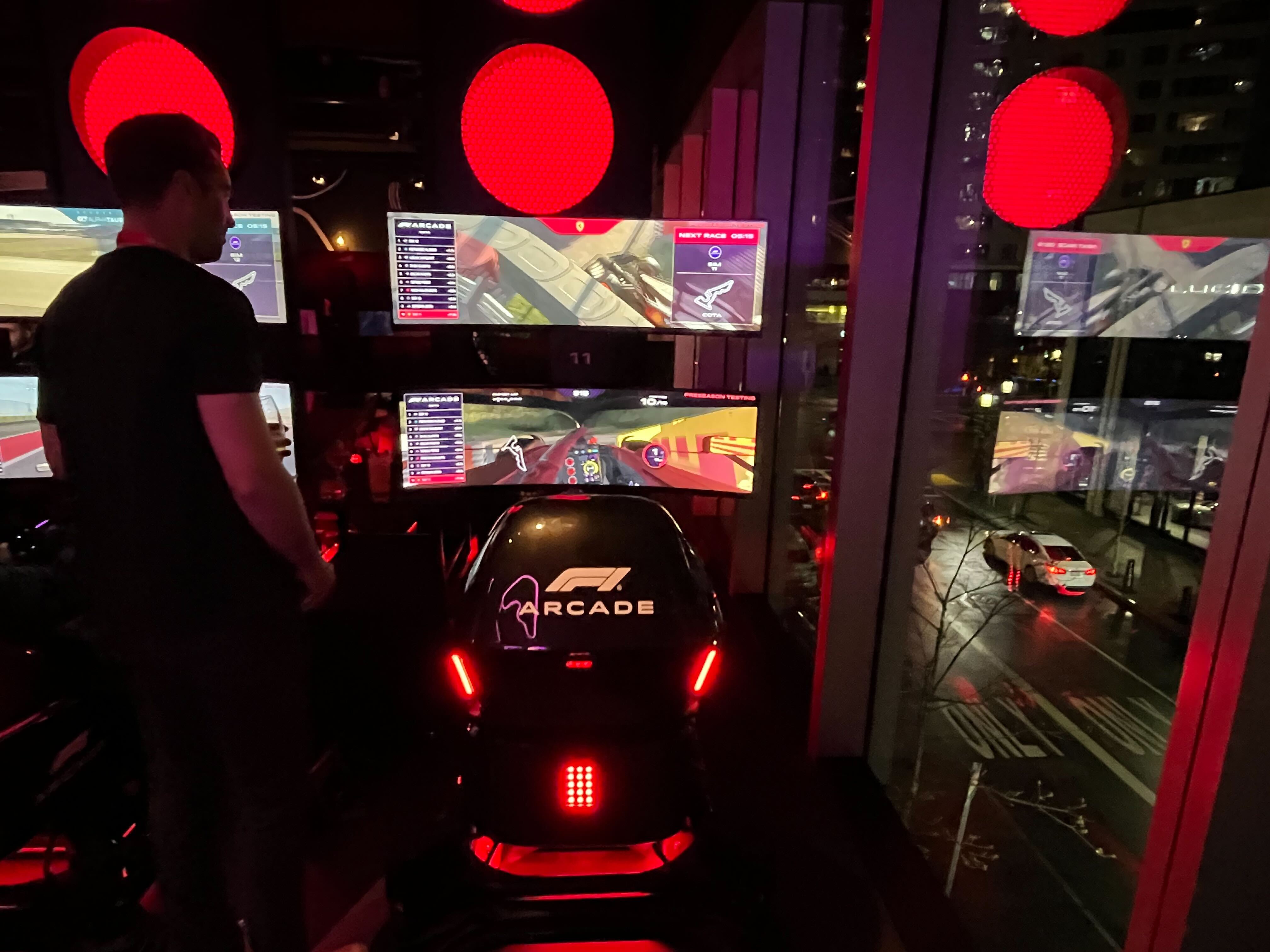 Inside the F1 Arcade in Boston's Seaport District, the first such location from Formula 1 in the country.