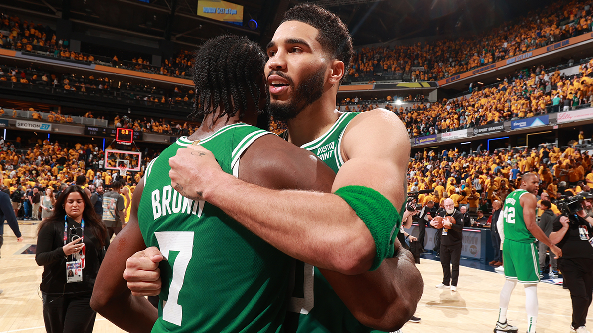 Jayson Tatum Reacts To Jaylen Brown Winning Eastern Conference Finals 