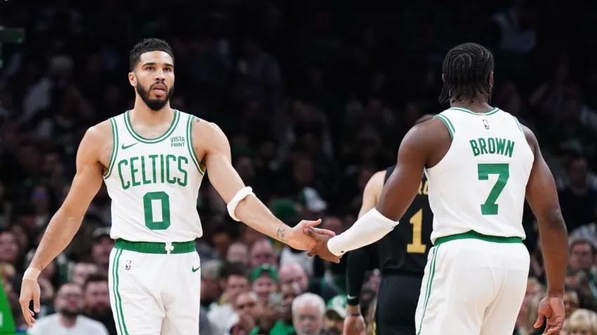 Jayson Tatum and Jaylen Brown