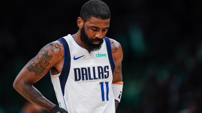 Mar 1, 2024; Boston, Massachusetts, USA; Dallas Mavericks guard Kyrie Irving (11) on the court against the Boston Celtics in the second half at TD Garden. Mandatory Credit: David Butler II-USA TODAY Sports