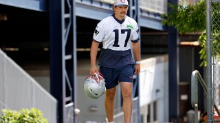 Patriot's punter, Bryce Baringer at minicamp on June 12, 2024