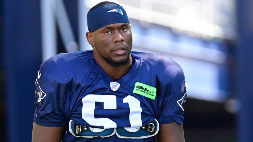 Aug 2, 2023; Foxborough, MA, USA; New England Patriots defensive end Keion White (51) heads to the practice fields at Gillette Stadium. Mandatory Credit: Eric Canha-USA TODAY Sports