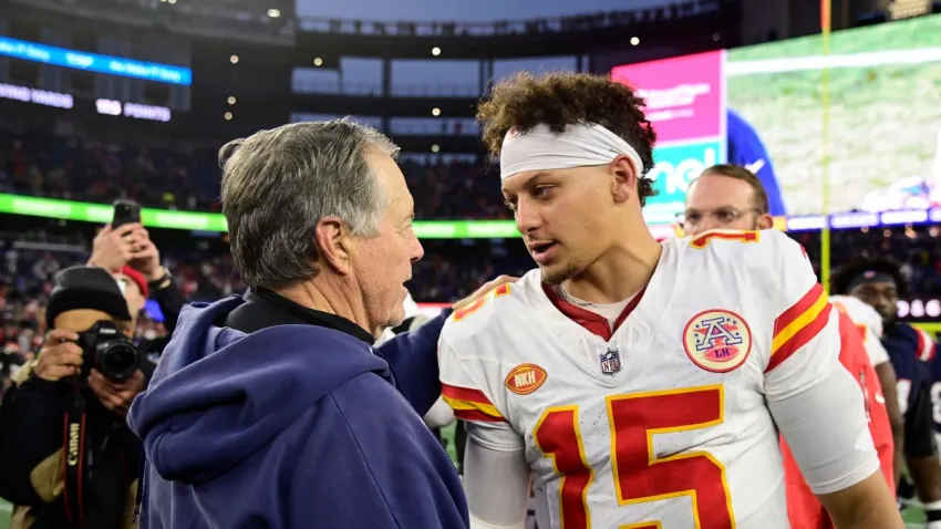 Bill Belichick and Patrick Mahomes