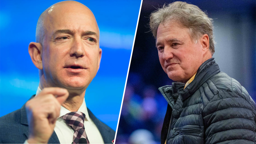 Amazon founder Jeff Bezos and Celtics co-owner Steve Pagliuca