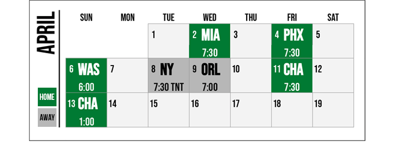 Celtics 2024-25 schedule for April