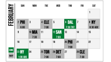 Celtics 2024-25 schedule for February