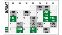 Celtics 2024-25 schedule for January