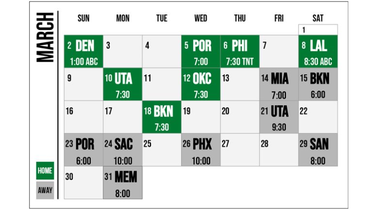 Celtics 2024-25 schedule: Dates, opponents for every game โ NBC Sports ...