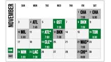 Celtics 2024-25 schedule for November