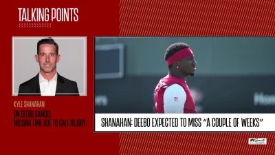 Shanahan says Deebo to miss ‘a couple weeks' with calf strain