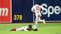 Red Sox outfielder Tyler O'Neill and shortstop Trevor Story